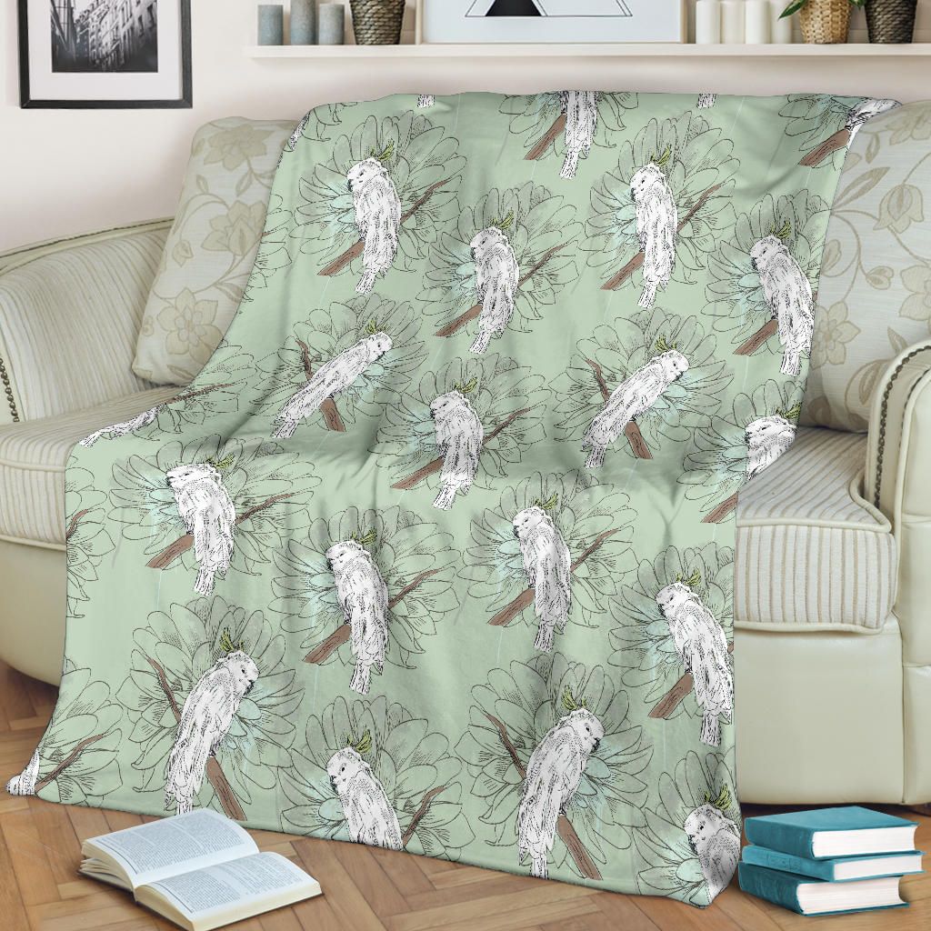 Cockatiel Pattern Print Design 01 Premium Blanket