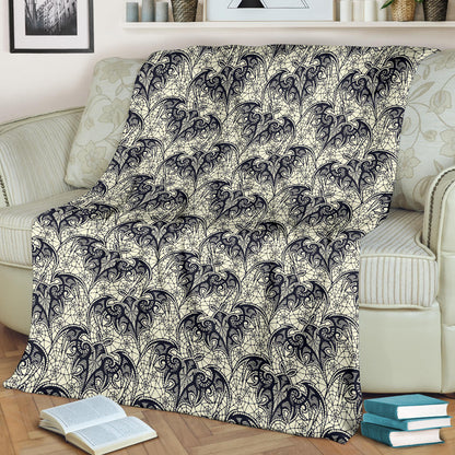 Bat Tribal Pattern Print Design 06 Premium Blanket