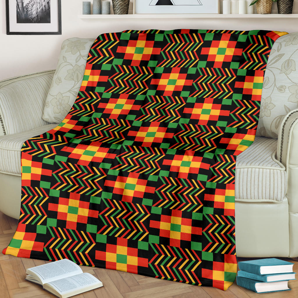Kente Pattern Print Design 01 Premium Blanket