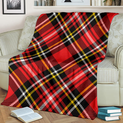Plaid Red Pattern Print Design A03 Premium Blanket