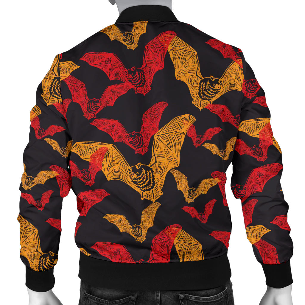 Bat Pattern Print Design 01 Men Bomber Jacket