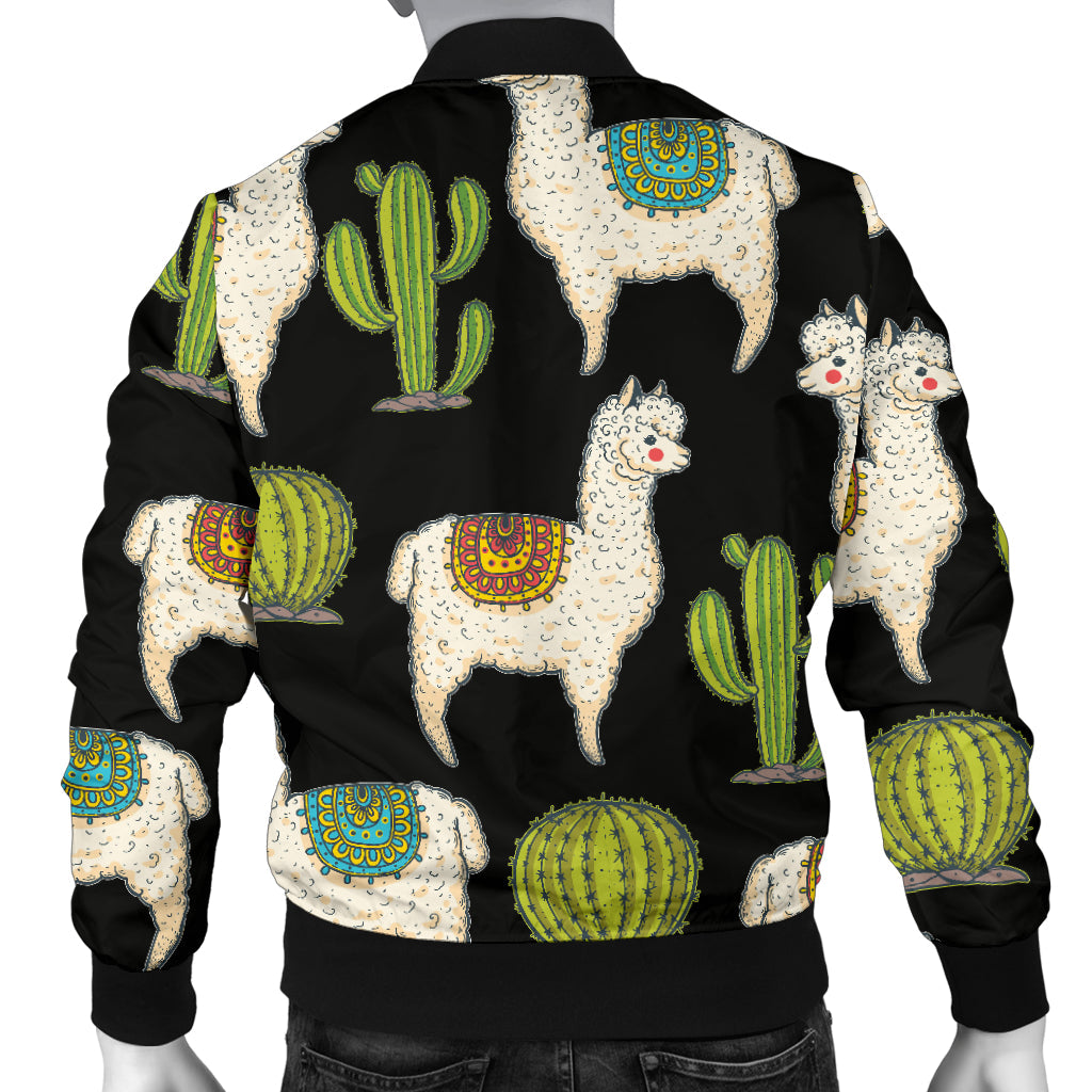 Alpaca Cactus Pattern Print Design 07 Men Bomber Jacket