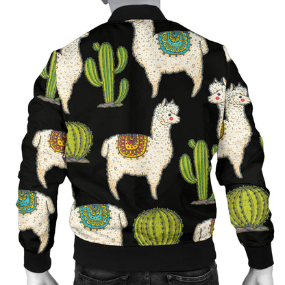 Alpaca Cactus Pattern Print Design 07 Men Bomber Jacket