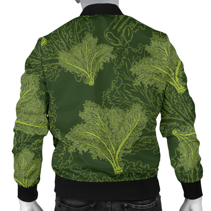 Kale Pattern Print Design 01 Men Bomber Jacket