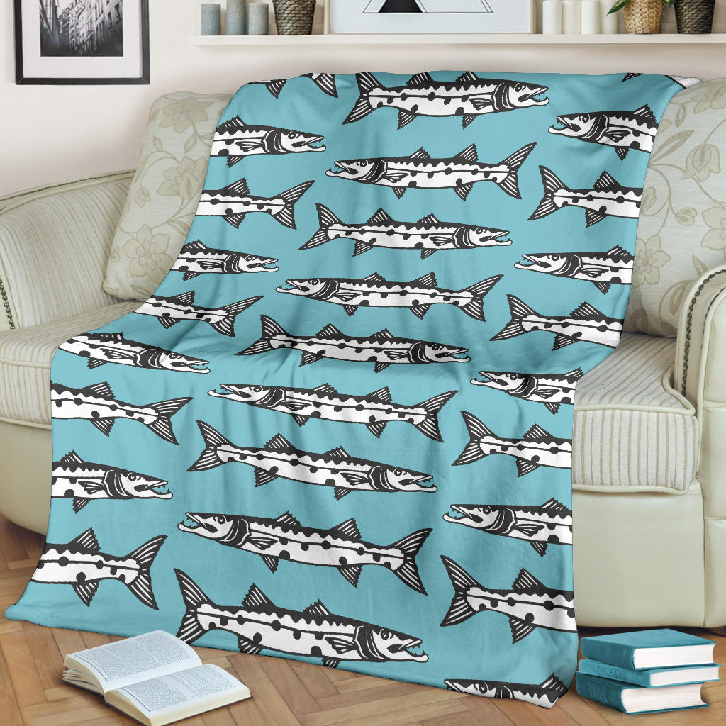 Barracuda Pattern Print Design 03 Premium Blanket
