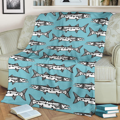 Barracuda Pattern Print Design 03 Premium Blanket