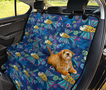 Flying Fish Pattern Print Design 01 Rear Dog Car Seat Cover Hammock