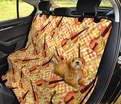 Violin Pattern Print Design 03 Rear Dog Car Seat Cover Hammock