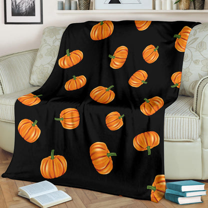 Pumpkin Pattern Print Design A05 Premium Blanket