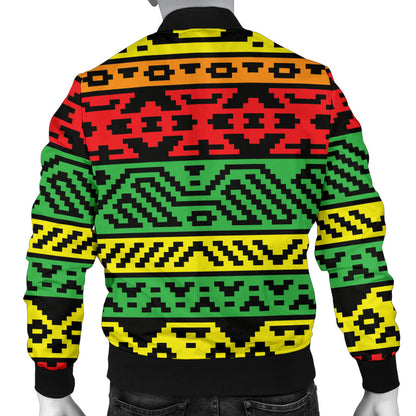 Rastafarian Pattern Print Design A02 Men Bomber Jacket