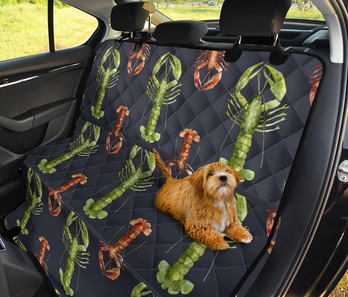 Lobster Pattern Print Design 01 Rear Dog Car Seat Cover Hammock