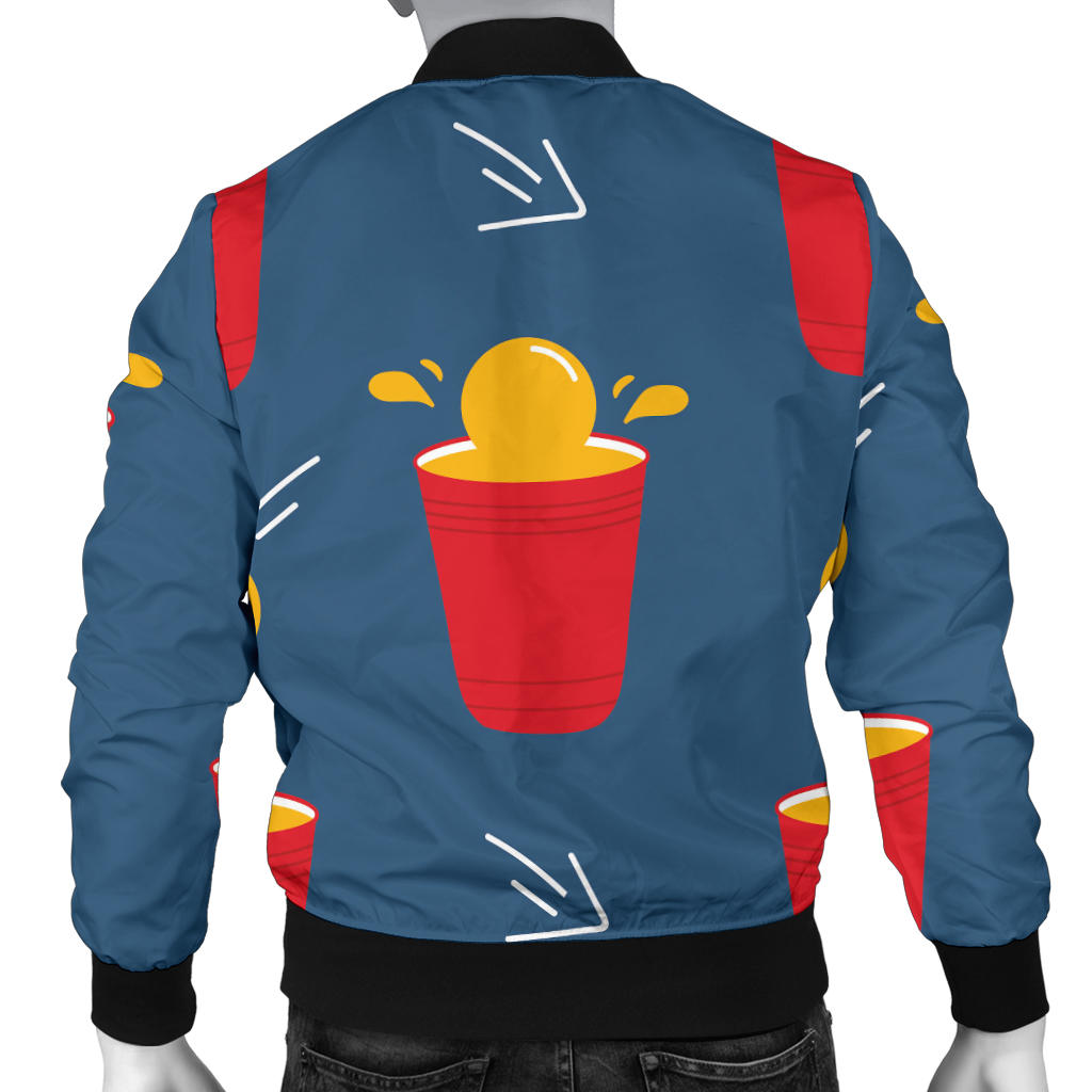 Beer Pong Pattern Print Design 02 Men Bomber Jacket