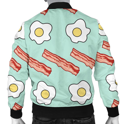 Bacon Sausage Pattern Print Design 01 Men Bomber Jacket