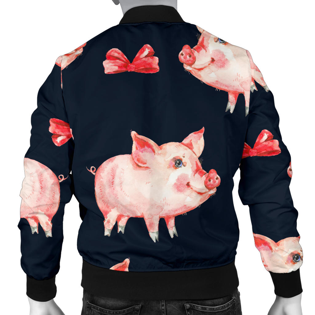 Pig Cute Pattern Print Design 02 Men Bomber Jacket