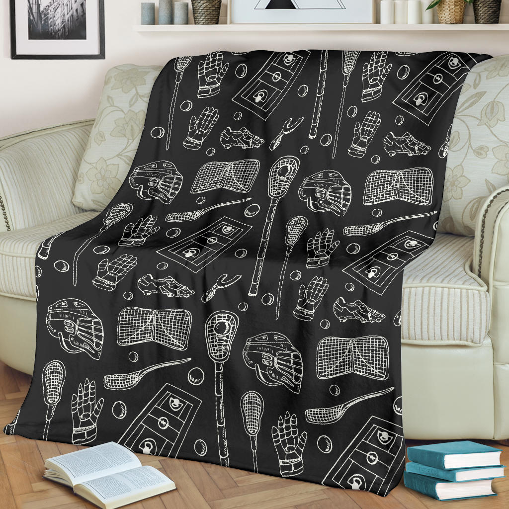 Lacrosse Pattern Print Design 01 Premium Blanket