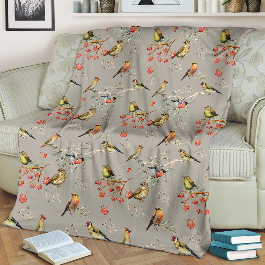 Birds Pattern Print Design 03 Premium Blanket
