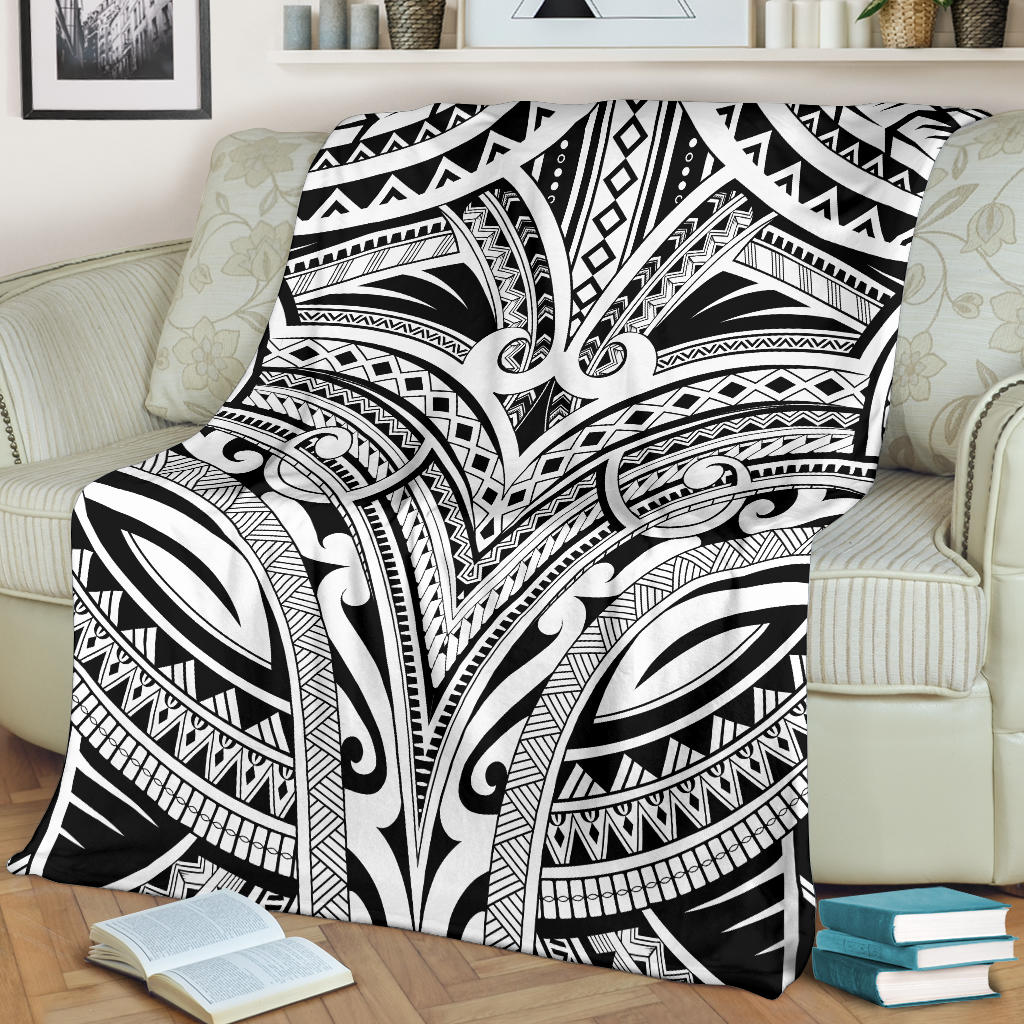 Maori Pattern Print Design 06 Premium Blanket