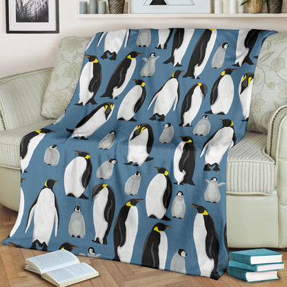 Penguin Pattern Print Design A03 Premium Blanket