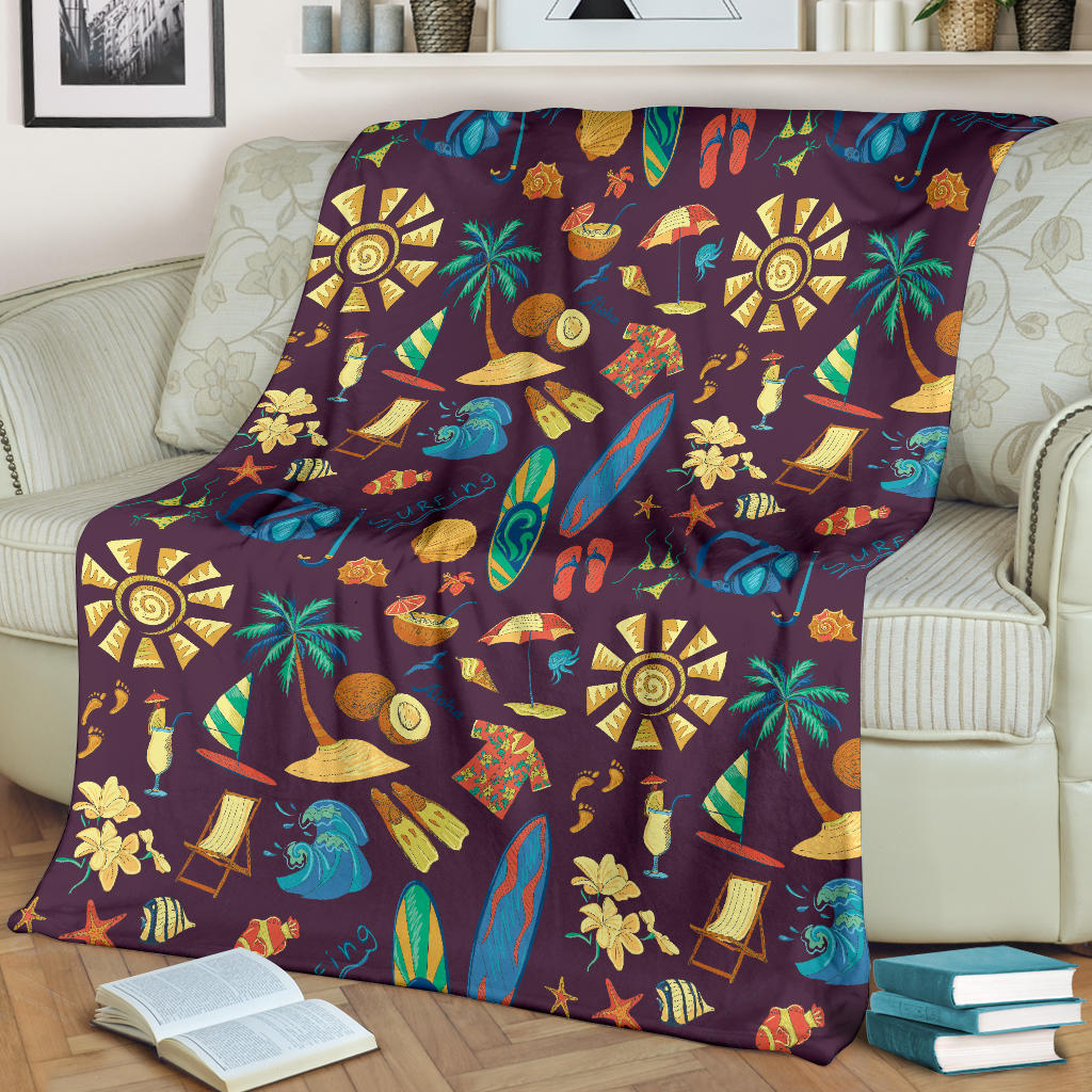 Aloha Hawaii Pattern Print Design 01 Premium Blanket