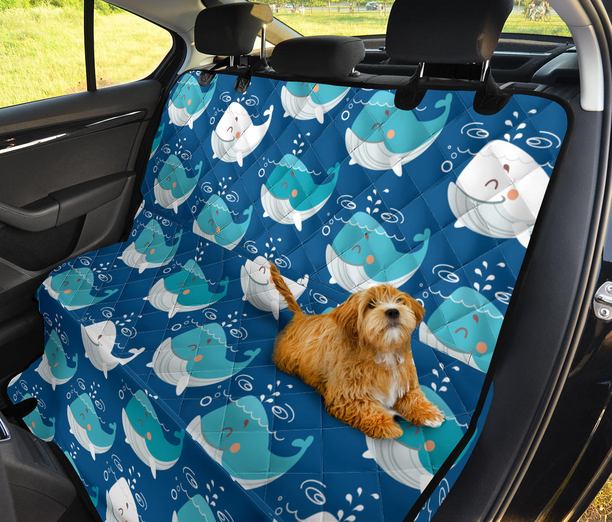 Blue Whale Pattern Print Design 01 Rear Dog Car Seat Cover Hammock
