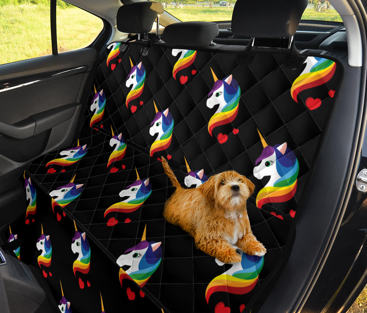 Rainbow Unicorn Pattern Print Design A03 Rear Dog Car Seat Cover Hammock