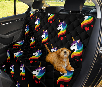 Rainbow Unicorn Pattern Print Design A03 Rear Dog Car Seat Cover Hammock