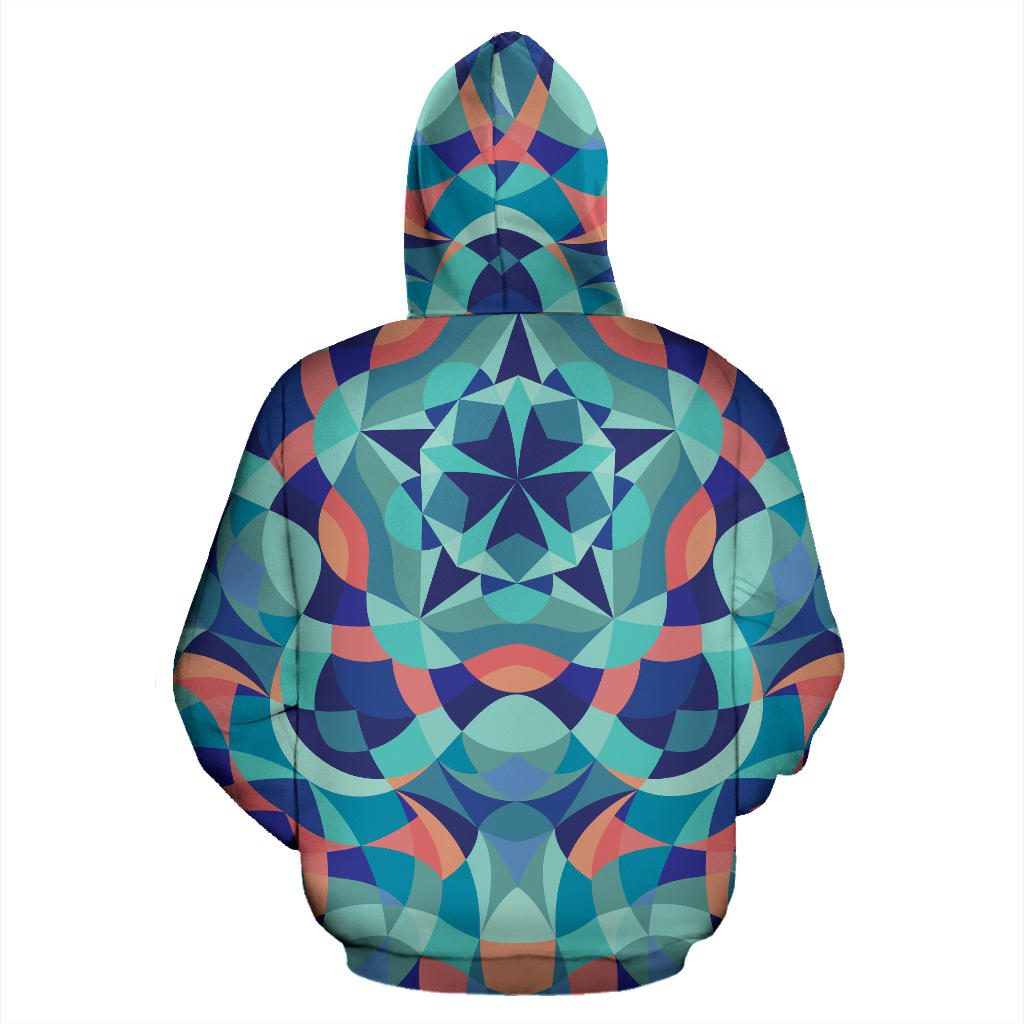 Kaleidoscope Pattern Print Design 03 Pullover Hoodie