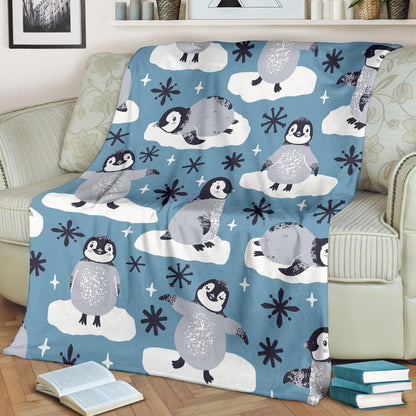 Penguin Pattern Print Design A05 Premium Blanket