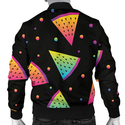 Rainbow Watermelon Pattern Print Design A04 Men Bomber Jacket