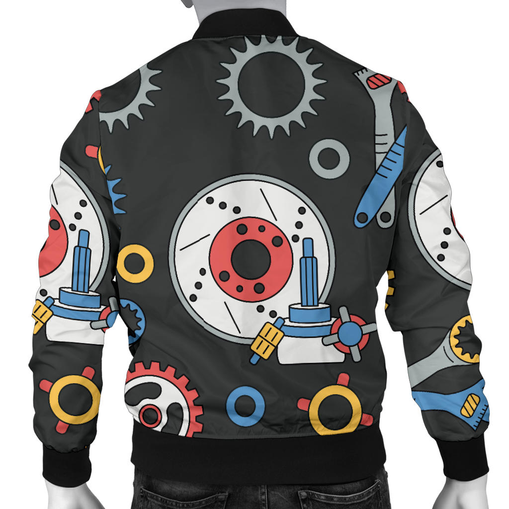 Mechanic Pattern Print Design 01 Men Bomber Jacket