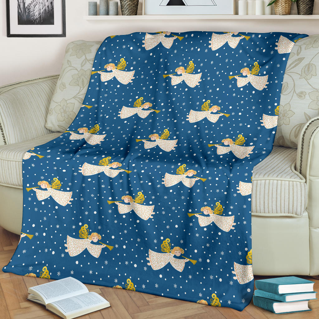 Angel Pattern Print Design 08 Premium Blanket