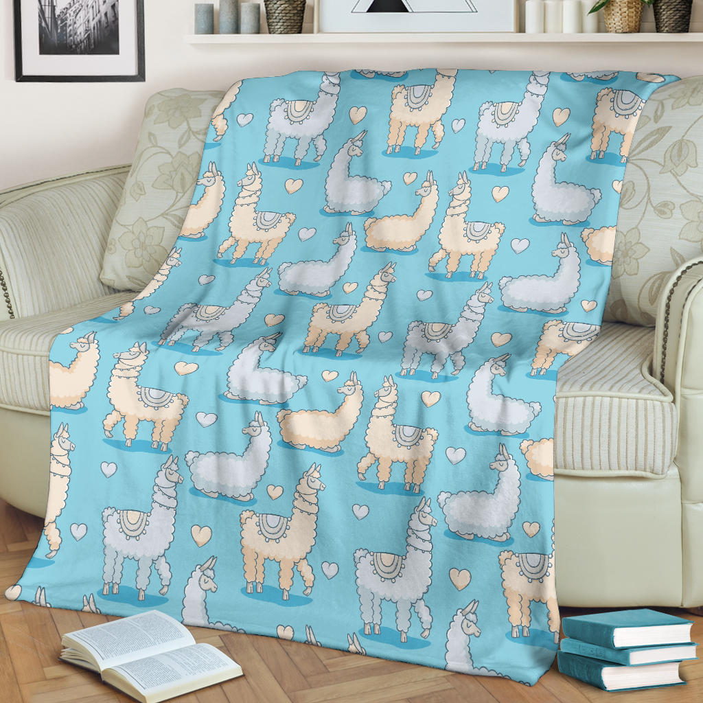 Alpaca Pattern Print Design 06 Premium Blanket