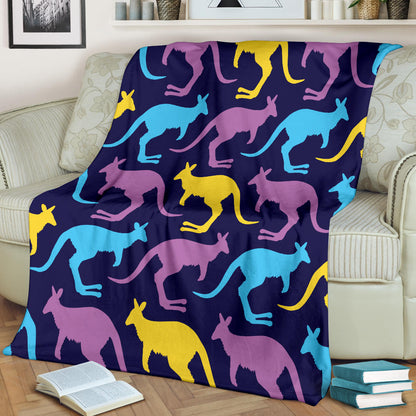 Kangaroos Pattern Print Design 02 Premium Blanket
