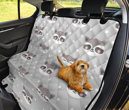 Raccoon Pattern Print Design A04 Rear Dog Car Seat Cover Hammock