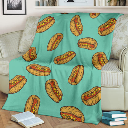 Hot Dog Pattern Print Design 04 Premium Blanket