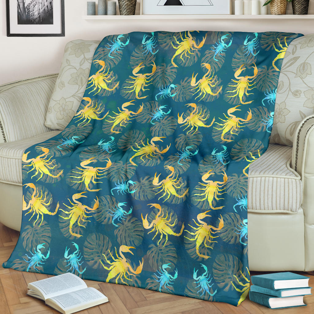 Scorpion Pattern Print Design 02 Premium Blanket