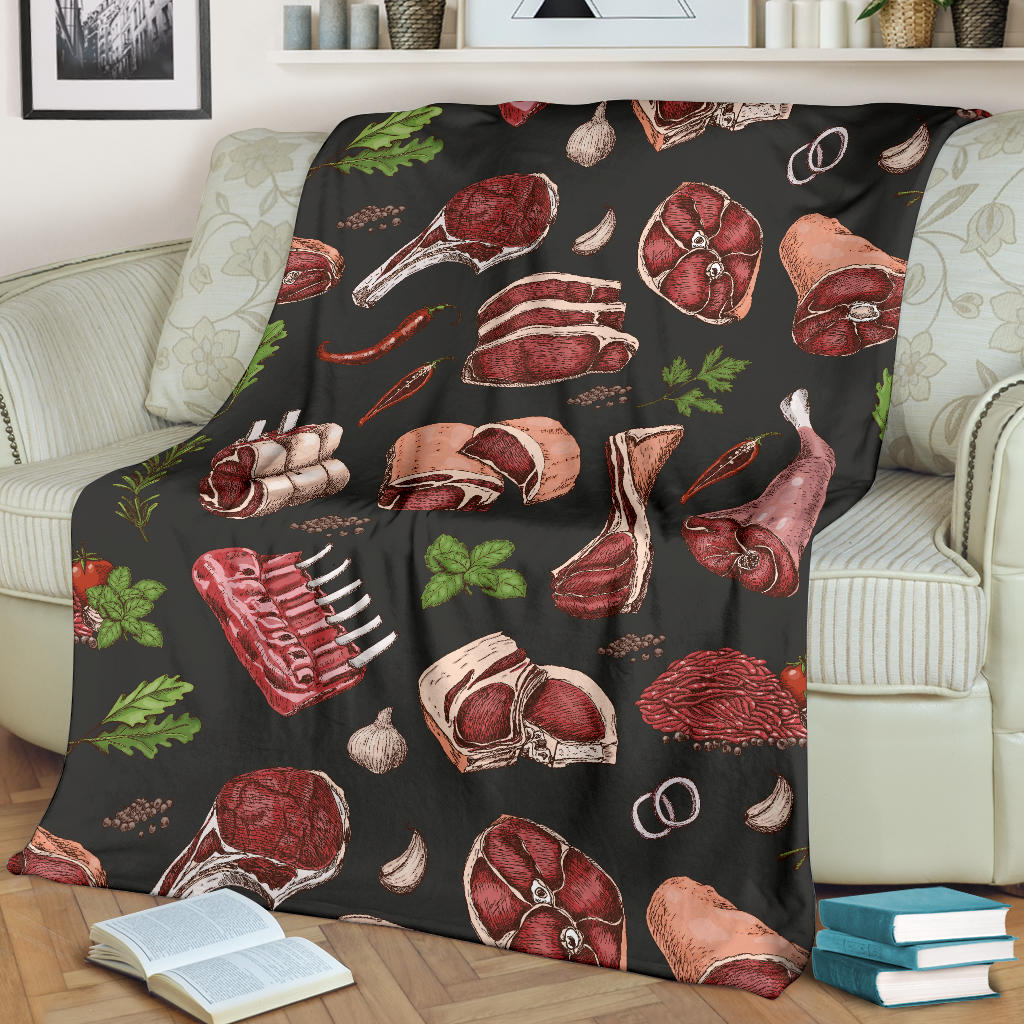 Meat Pattern Print Design 02 Premium Blanket