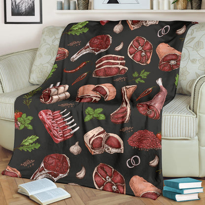Meat Pattern Print Design 02 Premium Blanket
