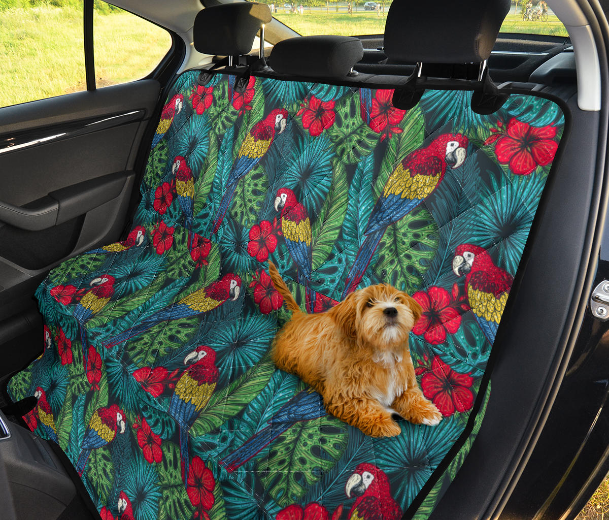 Parrot Pattern Print Design A05 Rear Dog Car Seat Cover Hammock