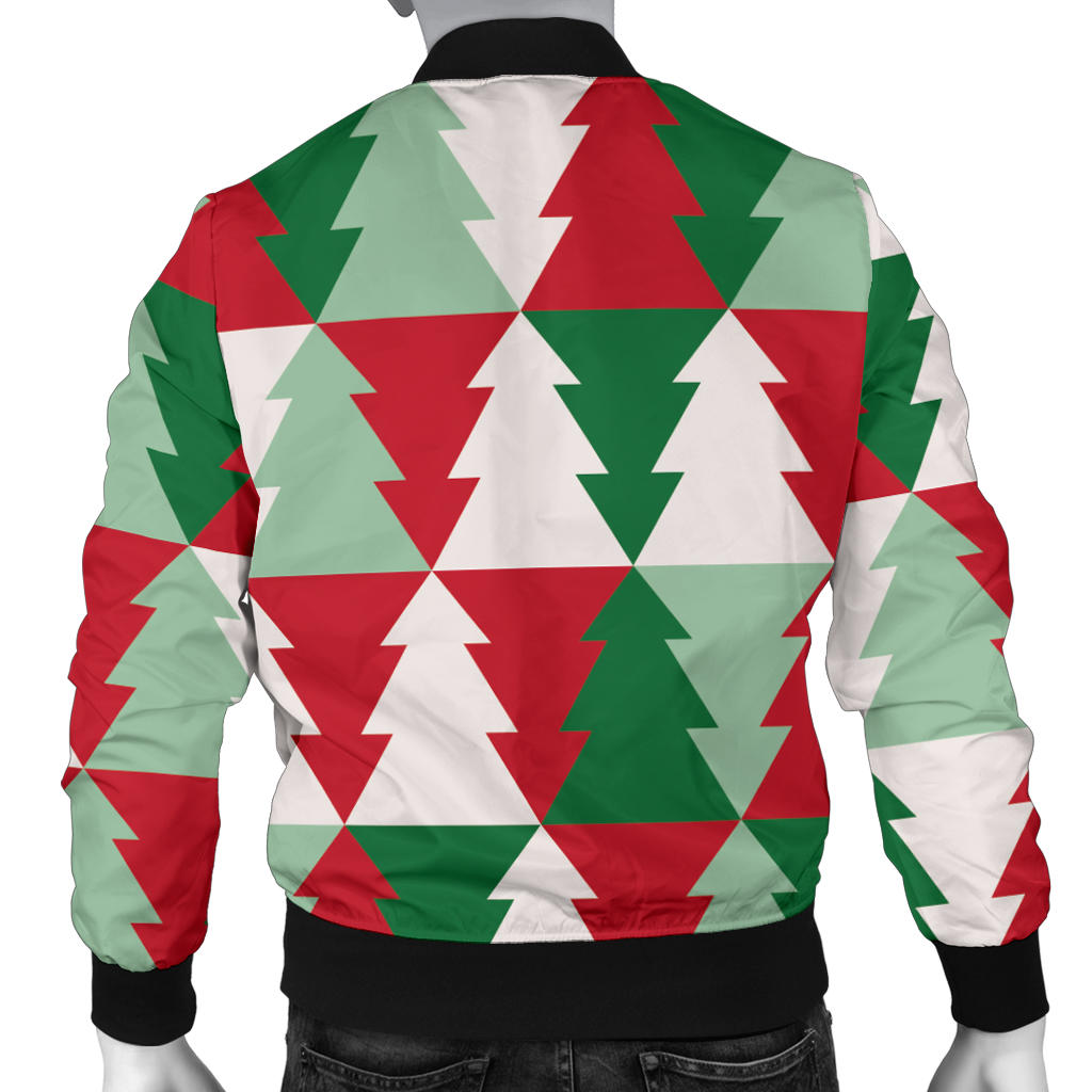 Christmas Tree Pattern Print Design 01 Men Bomber Jacket