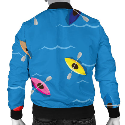 Kayak Pattern Print Design 03 Men Bomber Jacket