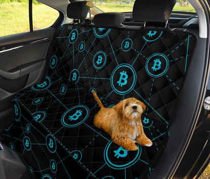 Cryptocurrency Pattern Print Design 01 Rear Dog Car Seat Cover Hammock
