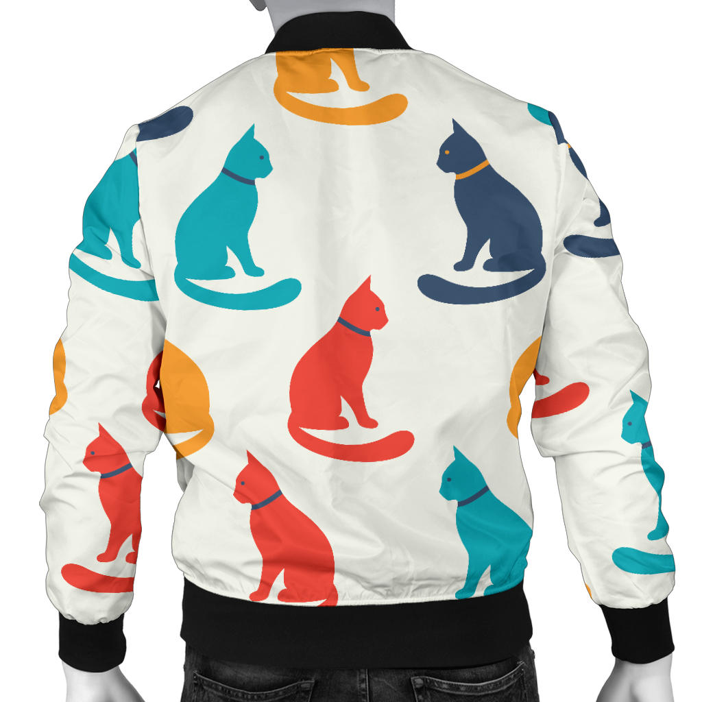Cat Pattern Print Design 03 Men Bomber Jacket