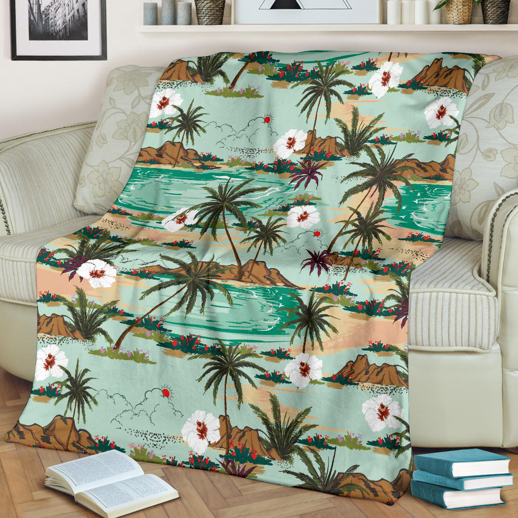 Pacific island Pattern Print Design A03 Premium Blanket