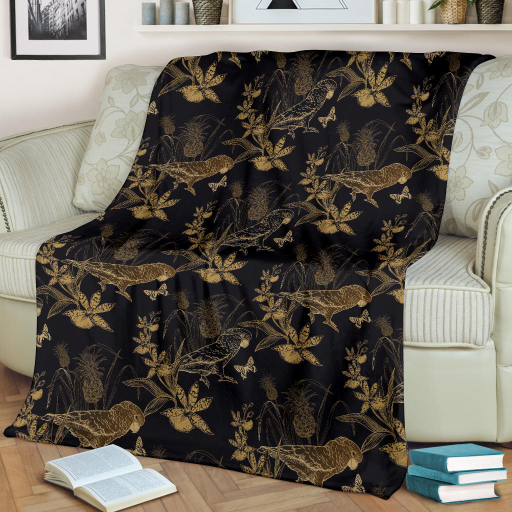 Parakeet Pattern Print Design A05 Premium Blanket