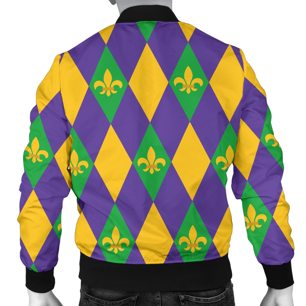 Mardi Gras Pattern Print Design 05 Men Bomber Jacket