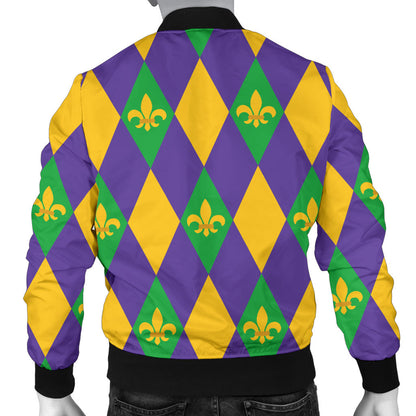 Mardi Gras Pattern Print Design 05 Men Bomber Jacket