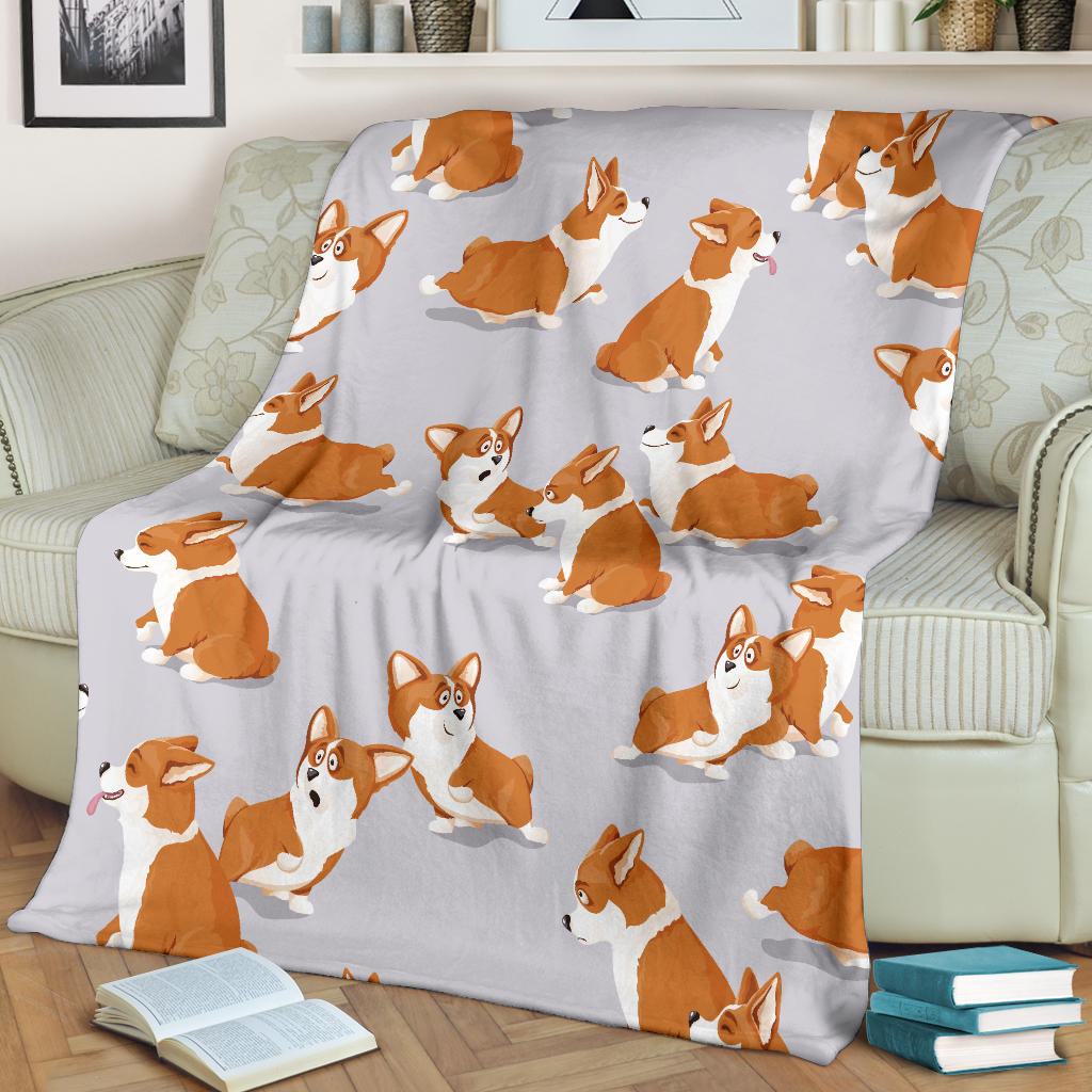 Pembroke Welsh Corgis Pattern Print Design A04 Premium Blanket