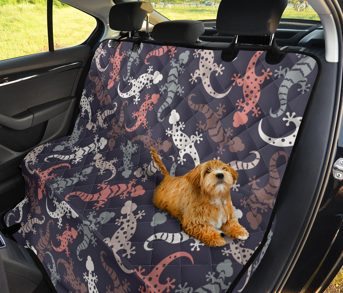 Gecko Pattern Print Design 02 Rear Dog Car Seat Cover Hammock