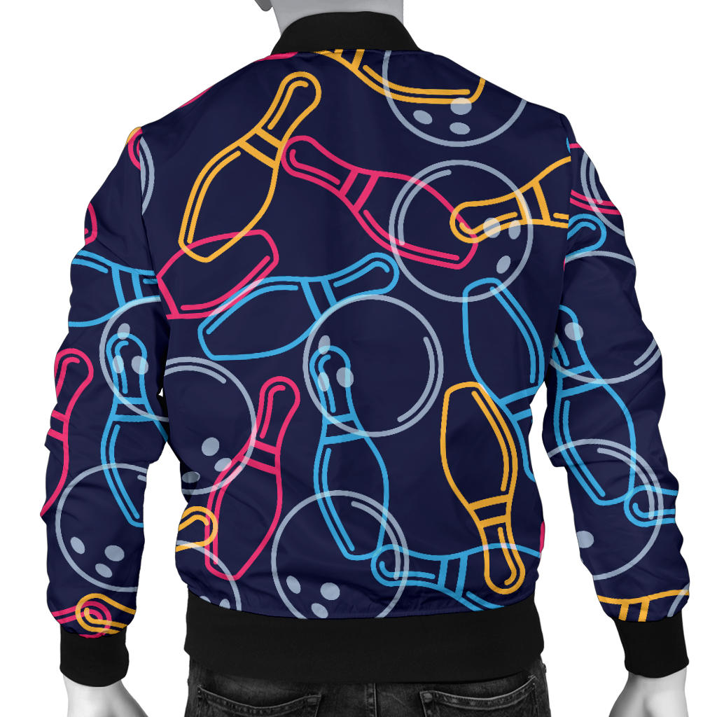 Bowling Pattern Print Design 07 Men Bomber Jacket